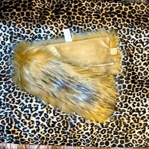 BEIGE/MULTI FAUX FUR HEAD WRAP
